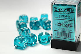 Cheesex: Translucent Teal/White - 16mm D6 Die Set