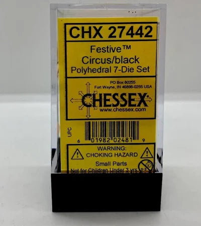 Chessex: Festive Circus/Black - Polyhedral 7-Die Set
